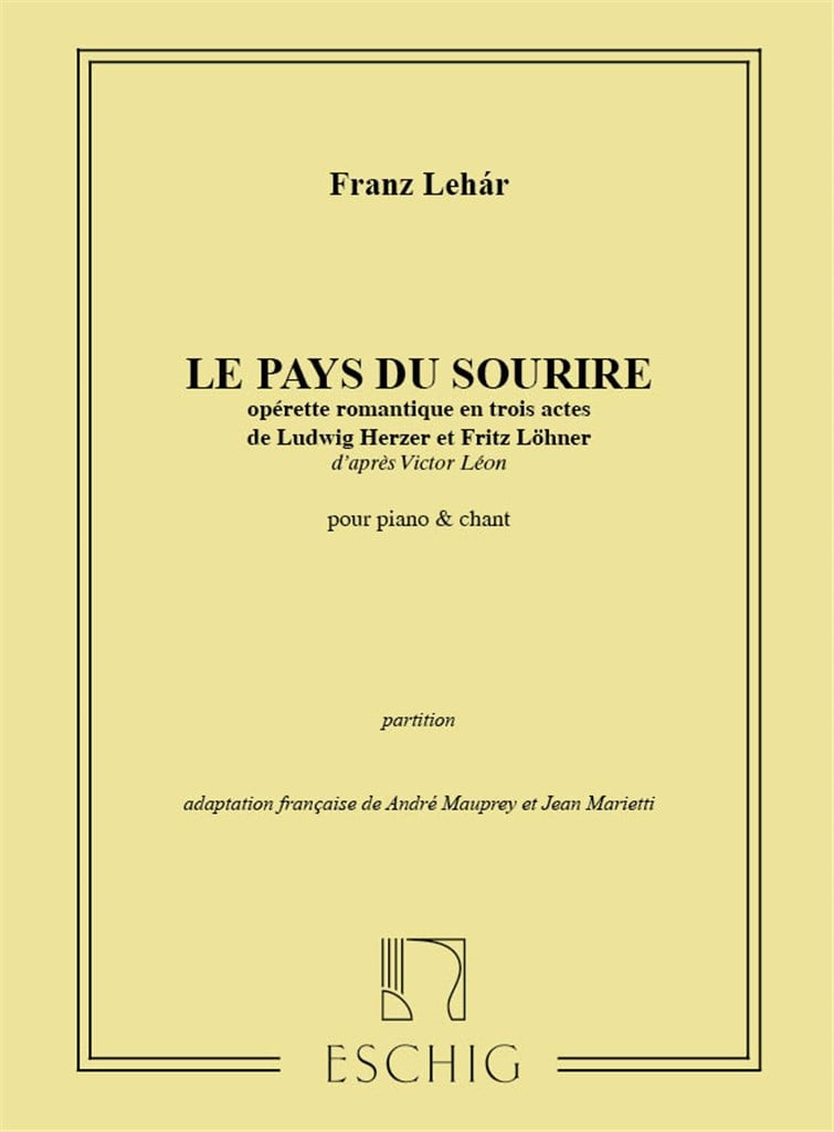 Pays Du Sourire Chant-Piano